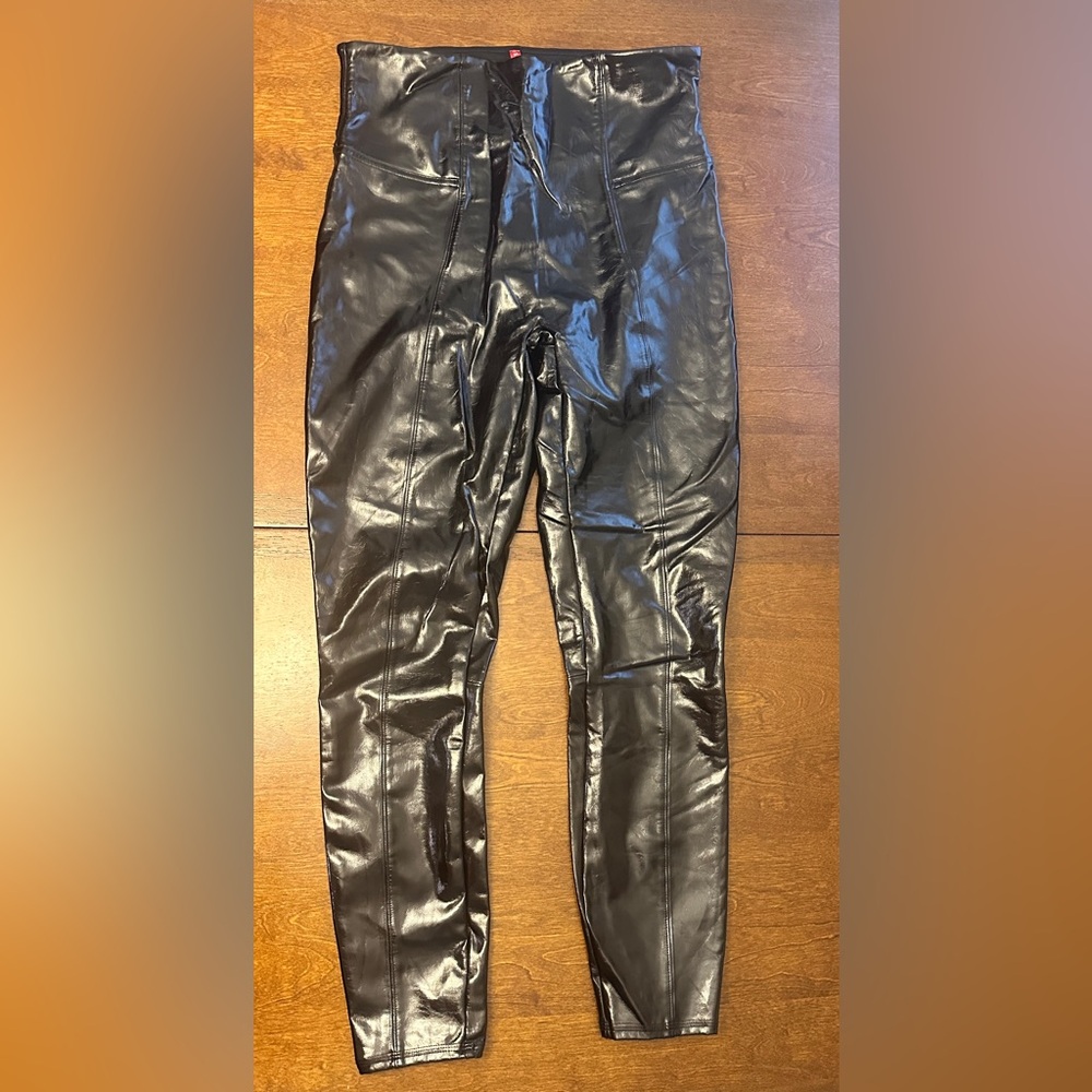 SPANX Black Faux Leather Leggings